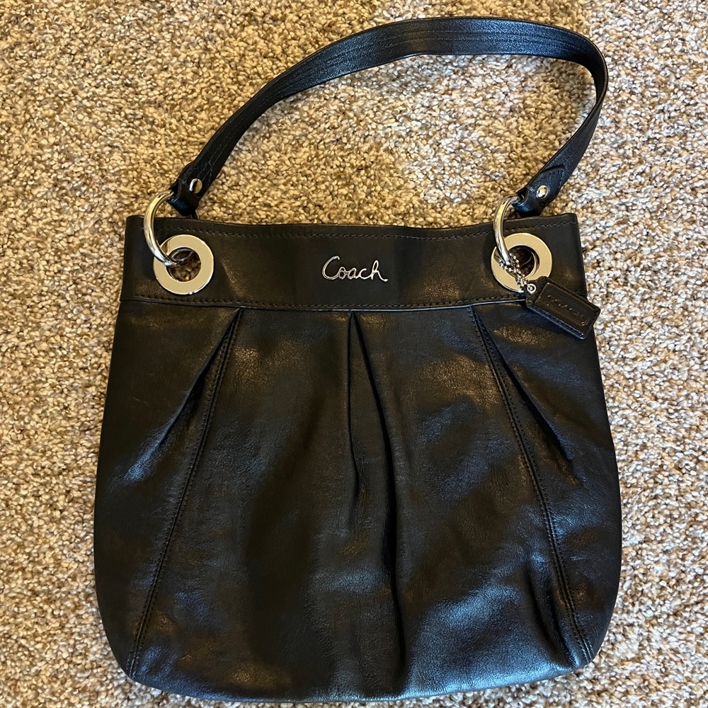Coach Black Leather Shoulder Bag